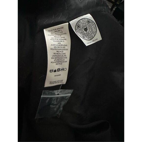 NWT Lita By Ciara Single Button Faux Fur Wool Blend Teddy Coat Black Medium - Picture 11 of 11